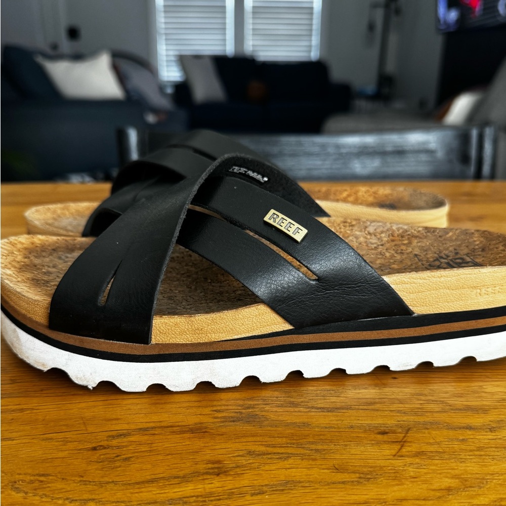 Reef Women's Black Sandals cushion bloom high